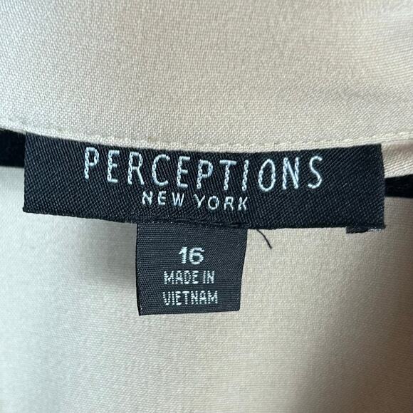 Perceptions Shirt Dress Size 16  pleated drop waist belted khaki office NWT - Picture 8 of 10